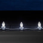 Wintergreen Lighting 25 Pack OptiCore C7 LED Christmas Light Bulbs - Replacement LED Christmas Lights Heavy Duty Premium Outdoor Christmas Lights, E12 Base (Cool White Smooth)