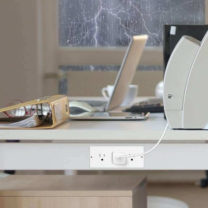 Conference Recessed Power Strip Socket Waterproof,Conference Table Splash Resistant Furniture Recessed Power Strip,Flush Mount with 3 Outlets,6ft Extension Cord,Flat Plug