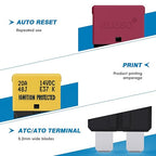 GLOSO Circuit Breakers E37 Auto (T1) Reset Low Profile ATC/ATO - (3A - 5 Pack)