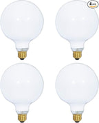 (4 Pack) G25 Incandescent Incandescent Light Bulb 2700K Soft Light, Decorative Globe Light Bulbs,E26 Medium Base, Perfect for Pendant Bathroom/Vanity Mirror Makeup, Dimmable. (White-Finish, 25-Watt)