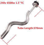 DERNORD 240V 6500W Tri-clamp Ripple Heating Element Stainless Steel Immersion Water Heater with 3-Wire Electrical Locking Plug (1.5 Inch Tri clamp)