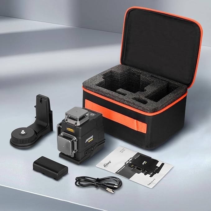 JEPPO Laser Level 360 Self Leveling,3x360° Cross Line Green Laser Level，3D Lazer Level for construction and picture hanging,APP Remote Control,with 5000mAh Rechargeable Battery,Magnetic Rotating Stand