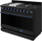 Gordon Ramsay by THOR Kitchen 48 Inch Professional Liquid Propane Range with Tilt Panel Touch Control in Black/Navy Blue
