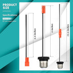 Zhengmy 50 Pcs E26 Socket Adapter, Medium Base Male Screw in Light Socket Pigtail for LED Recessed Lights