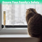 Sliding Door Security Bar, Adjustable Window Security Locks with Rubber Tips 17-50inch, Patio Door Security Lock Black for Home Apartment, Black