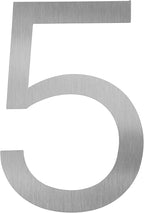 Adoorn 4 Inch Mailbox Numbers - Number 5, Silver Color, Each Sold Individually, Premium Metal Self Stick Address Numbers, Weatherproof Mailbox Numbers for Outside