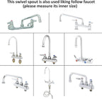 KWODE 14"Brass Swivel Swing Nozzle Spout Replacement Kit for Most T and S Commercial Kitchen Sink Faucet, 14" Spout Reach with MAX 2.2 GPM Aerator