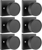 Haidms Matte Black Dummy Door Knobs, Half No-Turning Dummy Knob for Closet Doors, Zinc-Alloy Single-Sided Door Locks (6 Pieces/3 Pairs)