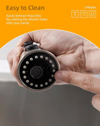 Hibbent Kitchen Sink Faucet Head Replacement, NSF/ANSI/CAN 61 & CUPC Certified, 3-Function Pull Down Sprayer Nozzle with 15 Adapters, Compatible with Delta, Kohler, Moen Faucets, Brushed Nickel