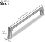 5 Pack 5 Inch(128mm) Hole Center Modern Brushed Satin Nickel Cabinet Pull Handle Timeless Vanity Drawer Pull Handle Classic Cabinet Hardware for Kitchen Bathroom, Screws Included, Nickel-B(5x5)