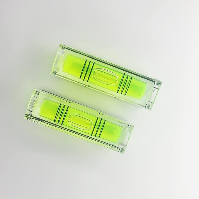 Magnetic Mini Small Bubble Level Tool Scope Square Pocket Long Stick On High Precision Horizontal (2pcs 2inch 52mmx20mmx15mm)