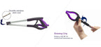 2-Pack Reacher Grabber Tool, Foldable Trash Picker Grabber, Trash Gripper, Garden Nabber, Litter Picker, Extended Grabber（Purple/Blue)
