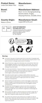 Frizzlife SW20 Under Sink Water Filter System, NSF/ANSI 53&42 Certified, 0.5 Micron Reduces 99.99% Lead, Chlorine, Bad Taste & Odor, Direct Connect Water Filter, 3 Years High Capacity, USA Tech