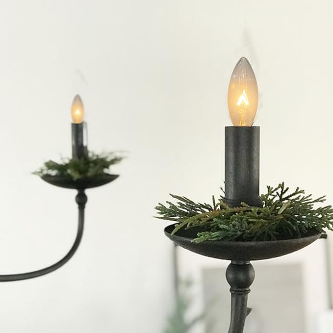 25 Pack Clear Torpedo Tip Replacement Bulbs,7 Watts Incandescent E12 Candelabra Base 120V C26 Window Candle Light Bulbs for Chandeliers Night Light Electric Candle Light