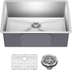 KRAUS Standart PRO 28-inch 16 Gauge Undermount Single Bowl Stainless Steel Kitchen Sink, KHU100-28
