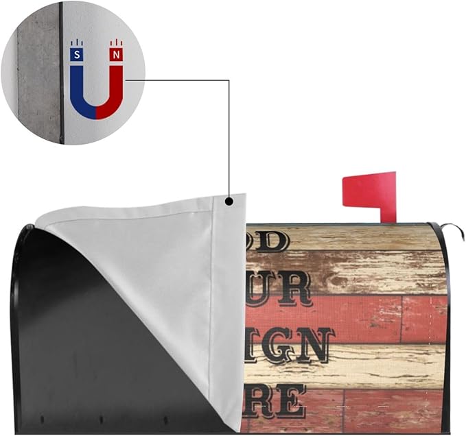 Personalized Mailbox Covers Custom Picture/Photo/Text Magnetic Standard Size Mailbox Wraps Post Letter Box Cover for Garden Yard Outdoor Decorations-3