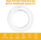 FC16T9/WW 40 Watt and FC12T9/WW 32W Set, 2700K Soft White, 16'' T9 40W Circline Light Bulbs, 12 inch 32 Watt Circular Fluorescent Tube, Round Fluorescent Bulb CRI 82, 5700 Lumen G10q