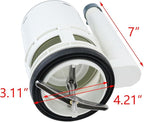 T Tulead Toilet Tank Parts Replacement Toilet Dual Flush Valve 7" Height, Fill Valve,Push Button, Fill Valve Thread Dia: G1/2, Flush Valve Dia: 3"