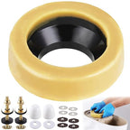 Toilet Wax Ring Replacement Kit, Wax Ring for Toilet Base with Brass Bolt for 3-Inch or 4-Inch Floor-Mounted Toilet Drain Pipe
