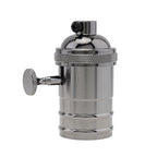 RTNLIT Black Lamp Socket, Vintage Edison E26/E27 Bulb Light Socket with On/Off Knob Switch