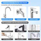 Universal Sink Faucet 1440° Rotatable Faucet Aerator Extension, U Shaped Faucet Extender Adjustable Robotic Arm 2 Spray Modes for Kitchen & Bathroom (2)