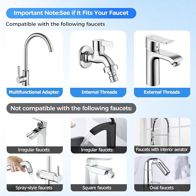 Universal Sink Faucet 1440° Rotatable Faucet Aerator Extension, U Shaped Faucet Extender Adjustable Robotic Arm 2 Spray Modes for Kitchen & Bathroom (2)