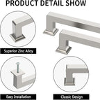 10 Pack 7.5"(192mm) Brushed Satin Nickel Cabinet Pulls Kitchen Cabinet Handles Drawer Pulls Cupboard Hardware for Cabinets CK0078