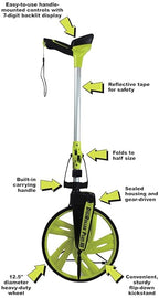 Calculated Industries #6575 DigiRoller Plus III 12.5 Inch Estimators Electronic Distance Measuring Wheel with Large Backlit Digital Display; Measure in Feet, Inches, Meters, Yards; FREE Carrying Pack