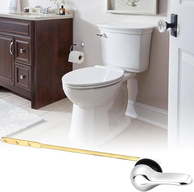 Toilet Handle Replacement,Compatible with American Standard/Mansfield Toilet Tank,Universal Toilet Flush Handle,Front of Toilet Flush Tank Lever Handle,Chrome
