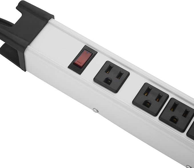 Heavy Duty Power Strip Surge Protector, 6 Outlet Industrial Metal Power Strip with 10 FT Cord, 1200 Joules ETL Listed