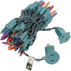 Novelty Lights 11 Feet 50 Bulbs Traditional Incandescent Mini Lights, Multicolor on Green Wire with 2.5" Spacing, Commercial Grade and UL Listed for Indoor/Outdoor Use, End-to-End Connectable