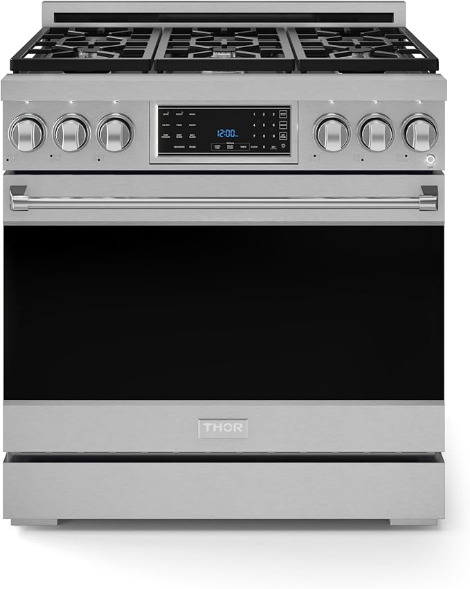 Gordon Ramsay by THOR Kitchen 36 Inch Professional Gas Range with Tilt Panel Touch Control in Stainless Steel