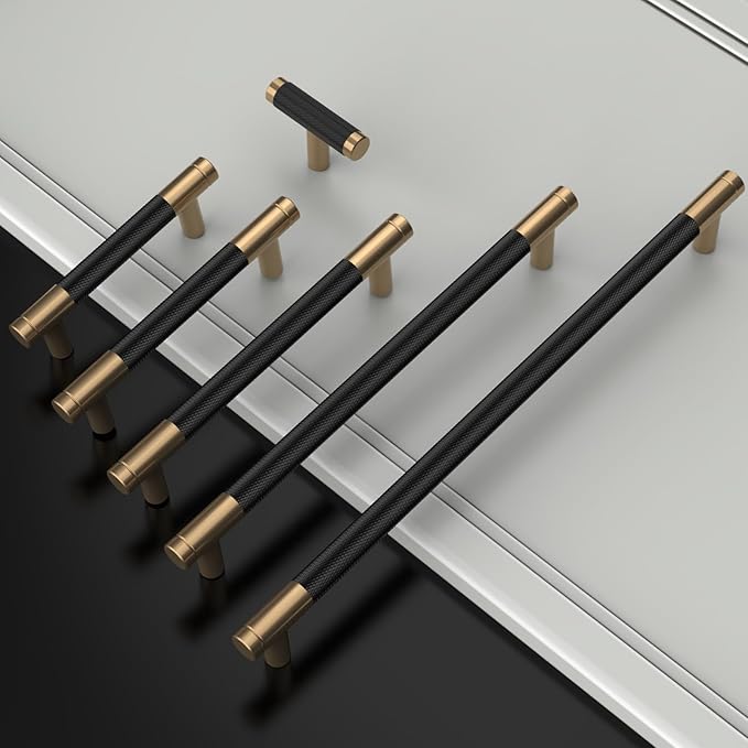 Amerdeco 10 Pack 2 Inch Champagne Bronze Black Cabinet Knobs Single Hole Cabinet Pulls Dresser Knobs Round Drawer Knobs and Pulls for Bathroom Cabinets ZH0040