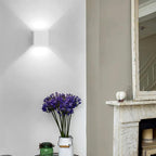 2 PCS 12W Outdoor Sconces Wall Lights LED Exterior/Interior Up and Down Lights IP65 Waterproof Modern Outdoor Lighting Fixtures Square Aluminum Exterior Wall Mount Light White 6500K Cold Lights