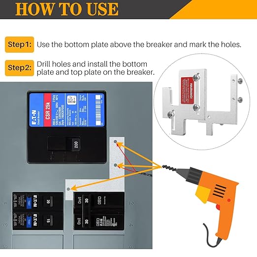 Generator Interlock Kit for Eaton Cutler Hammer Generator BR Series 150 or 200 Amp Panel, 1 1/4-1 7/16 inches Spacing Between Main and Branch Breaker