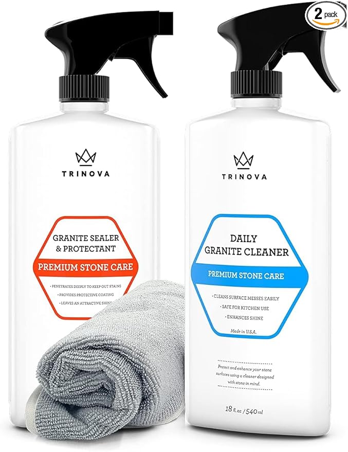 TriNova Granite Cleaner with Sealer and Protectant Bundle