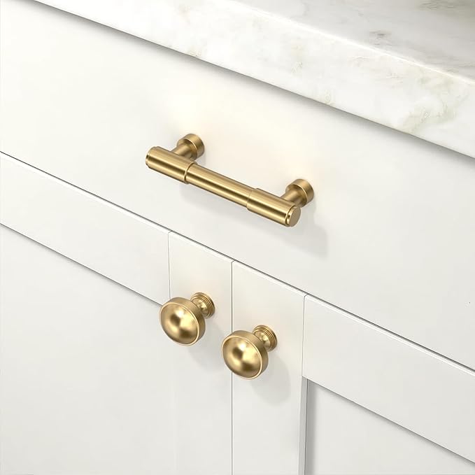 10 Pack Champagne Bronze Cabinet Pulls 3 Inch(76mm) Kitchen Cabinet Handles Cabinet Hardware for Drawer Pulls