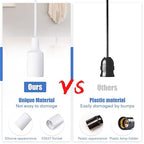 10 Pack Hanging Light Cord Pendant Light Cord with Switch Light Socket Extension Light Bulb Socket Cable Lamp Kit for E26 E27 Lamp Socket Lantern (White, 9.8 Feet)