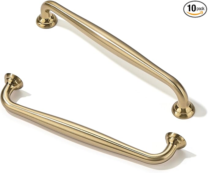 TUNNY 10 Pack Cabinet Handles-5"/128mm Screw Spacing Champagne Bronze Furniture Hardware Handles for Kitchen Cabinets Bedroom Dresser Wardrobe Cabinet Pulls