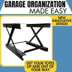Koova Dual Rail Heavy Duty Overhead Garage Storage System - Stacking Overhead Storage Rails, Made in USA, Easy Installation, Hardware Included, Tote Bin Storage Solution