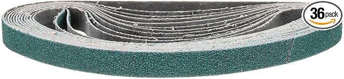 1/2 x 18 Inch Sanding Belt, 36 Pcs 80 Grit Zirconia Knife Sharpener Belts Work Sharpening for Belt Sander Knife Carving Tool Metal Working