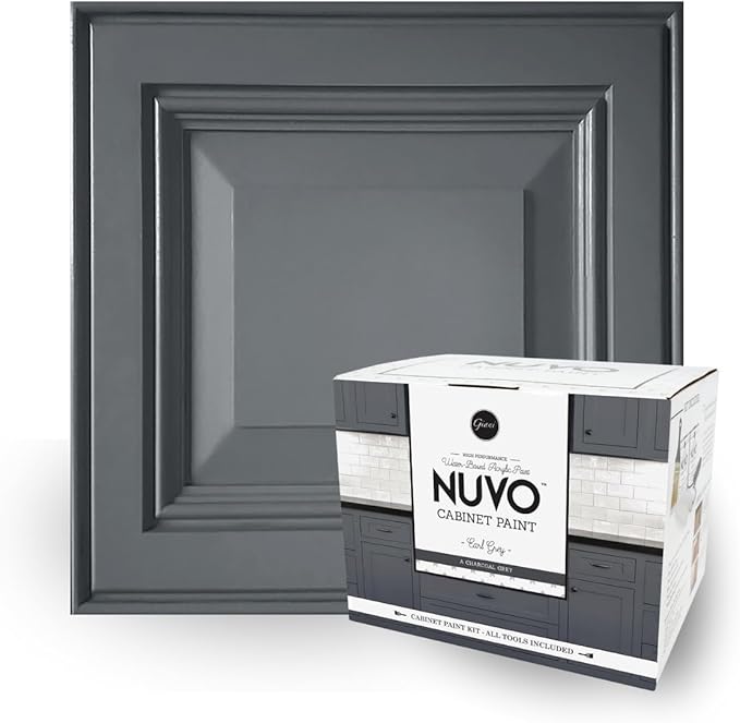 Nuvo Earl Grey Cabinet Makeover Kit - Easy DIY 7-Piece Set, Classic Charcoal, Long-Lasting Finish