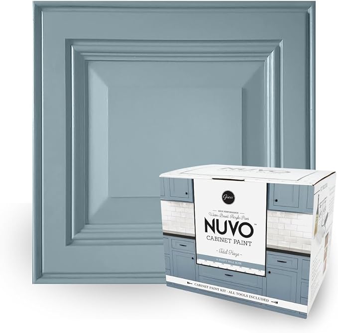 Nuvo Tidal Haze Cabinet Makeover Kit - Easy DIY 7-Piece Set, Dusty Pale Blue, Long-Lasting Finish