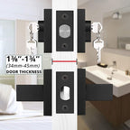 3 Pack Keyed Entry Door Lock with Deadbolt Set, Reversible Passage Lever and Keyed Alike Double Cylinder Deadbolt, Matte Black Square Handleset for Bedroom, Front Door