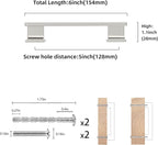 COTYKILEY 6 Pack 5 Inch(128mm) Brushed Satin Nickel Cabinet Handles Kitchen Cabinet Pulls Cabinet Door Handles Kitchen Cabinet Hardware Cupboard Drawer Pulls Dresser Handles