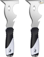 Mister Rui 2 Pack 10 in 1 Putty Knife - Multi Use Painters Tool, Taping Knife, Paint & Metal Scraper with Hammer End, Razor Blade Spackle Tool