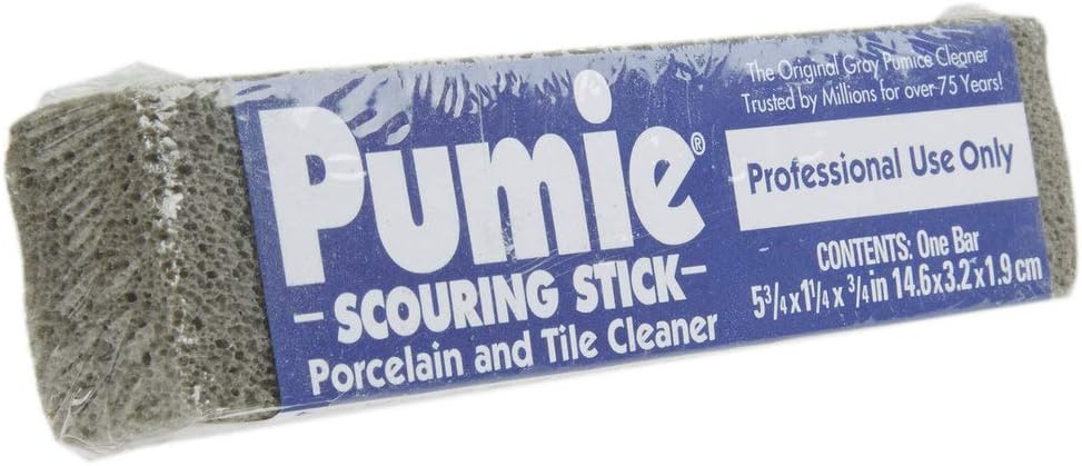 PUMIE Heavy Duty Scouring Sticks, by United States Pumice Co, Cleans Porcelain, Ceramic Tile, Concrete Masonry and Iron, Institutional Pack of 24 Bars