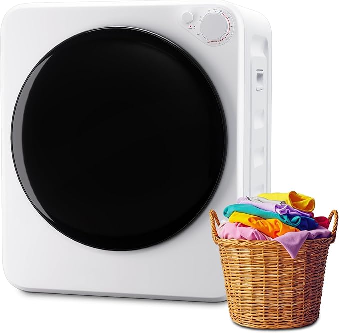 1.5 Cu.Ft Portable Clothes Dryer, 800W Fast Drying Front Load Laundry Dryer with 5 Mode, Mini Electric Clothing Dryer with Stainless Steel Tub, Compact Machine for Apartment, Home, Dorm