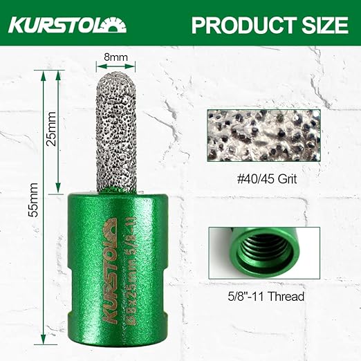 Diamond Mortar Raking Bit - 5/16" x 1" with 58-11 Thread for Brickwork Joint Mortar Removal Masonry,Stone,Concrete Angle Grinder Bit