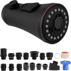 Hibbent Pull Down Kitchen Faucet Head Replacement, 3-Function NSF/ANSI/CAN 61 & CUPC Certified Sink Spray Nozzle, 15 Adapters, Compatible with Moen, Delta, Kohler Faucets, Oil-Rubbed Bronze